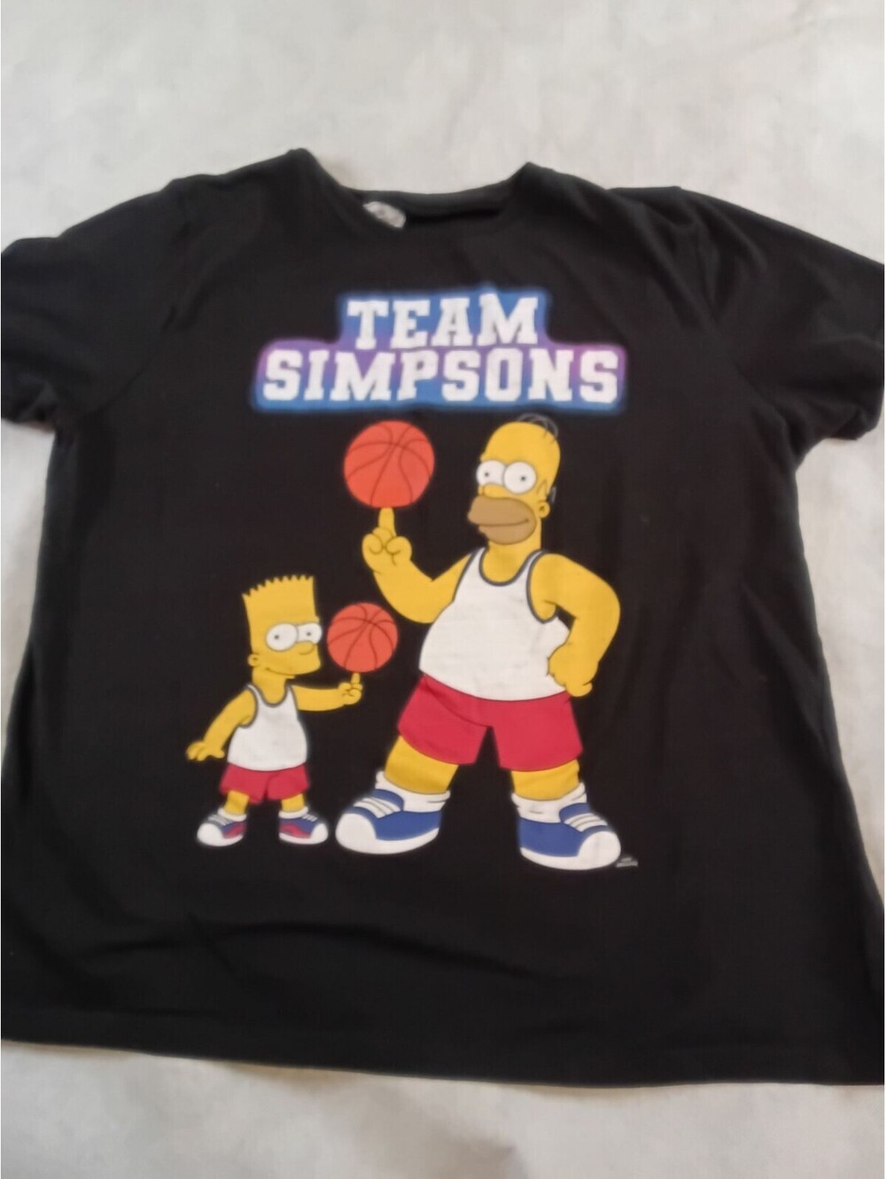 Team Simpsons T-Shirt Homer Simpson Bart Basketball Size Large